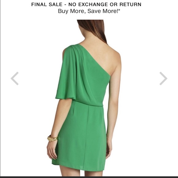 BCBG MAXAZRIA One Shoulder Green Dress Size 06 - Picture 14 of 14